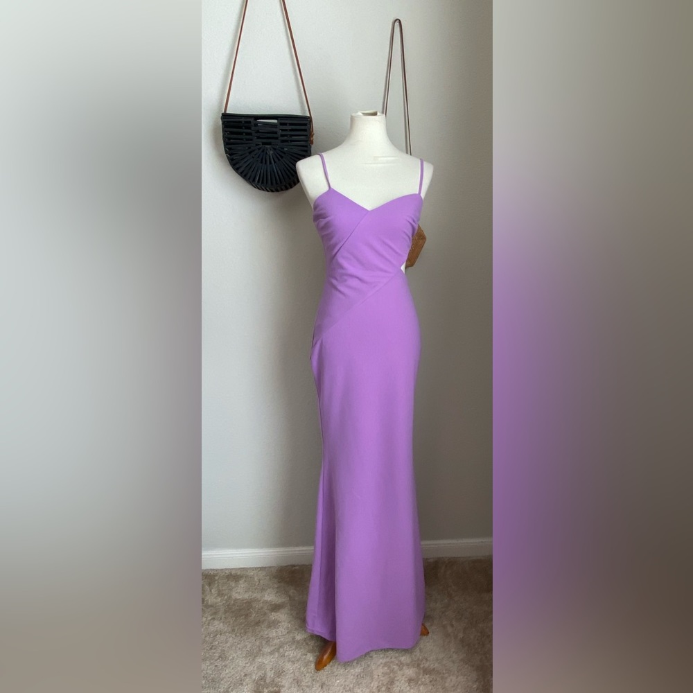 LULU's Lavender Cutout Spaghetti Strap Maxi Dress, Size Small